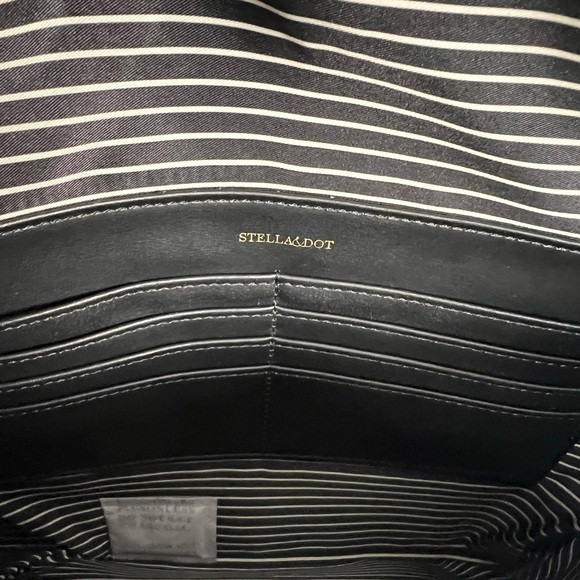 Stella & Dot Bellamy Clutch Animal Print with Coral and Black Stripes NWOT - Picture 3 of 9